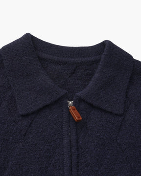 Heritage Diamond Stickad Kofta med Dragkedja
