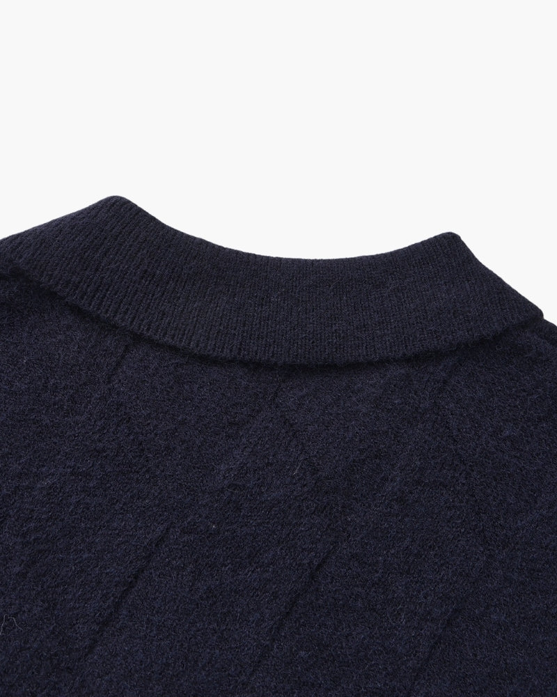 Heritage Diamond Stickad Kofta med Dragkedja