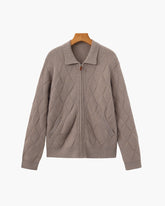 Heritage Diamond Stickad Kofta med Dragkedja
