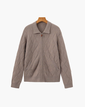 Heritage Diamond Stickad Kofta med Dragkedja