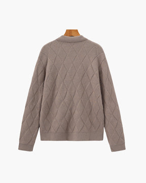 Heritage Diamond Stickad Kofta med Dragkedja