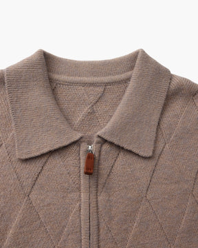 Heritage Diamond Stickad Kofta med Dragkedja
