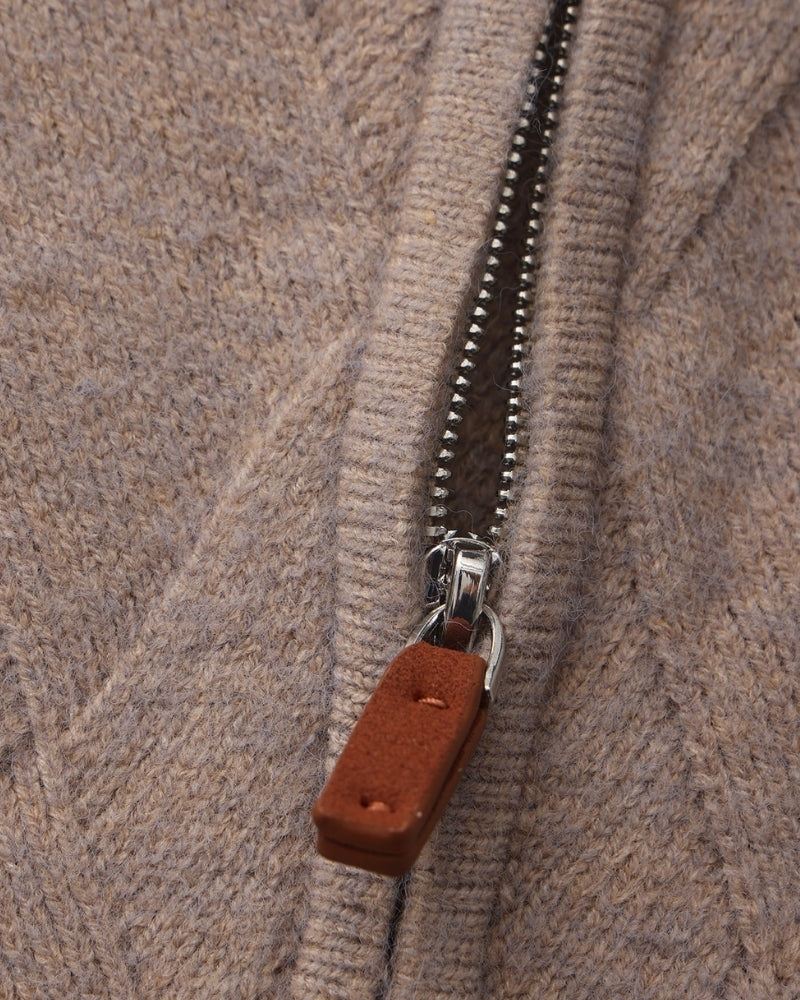 Heritage Diamond Stickad Kofta med Dragkedja
