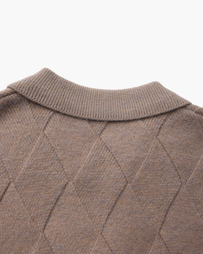 Heritage Diamond Stickad Kofta med Dragkedja