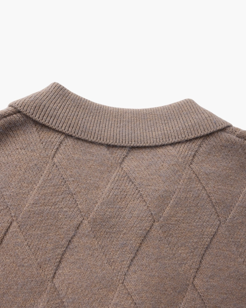Heritage Diamond Stickad Kofta med Dragkedja