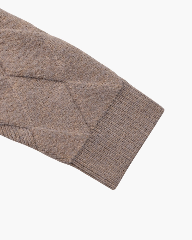 Heritage Diamond Stickad Kofta med Dragkedja