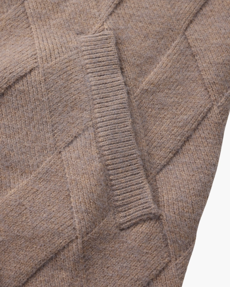 Heritage Diamond Stickad Kofta med Dragkedja