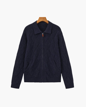 Heritage Diamond Stickad Kofta med Dragkedja